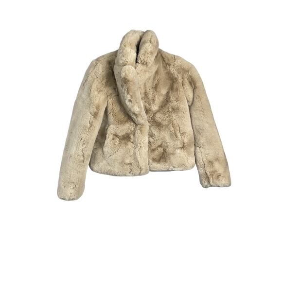 Apparis 'Milly' Beige Polyester Oversized Faux Fur Coat Size 14Y - Picture 2 of 5
